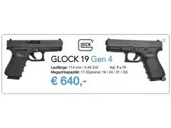 GLOCK 19 Gen 4 9mm PARA/LUGER